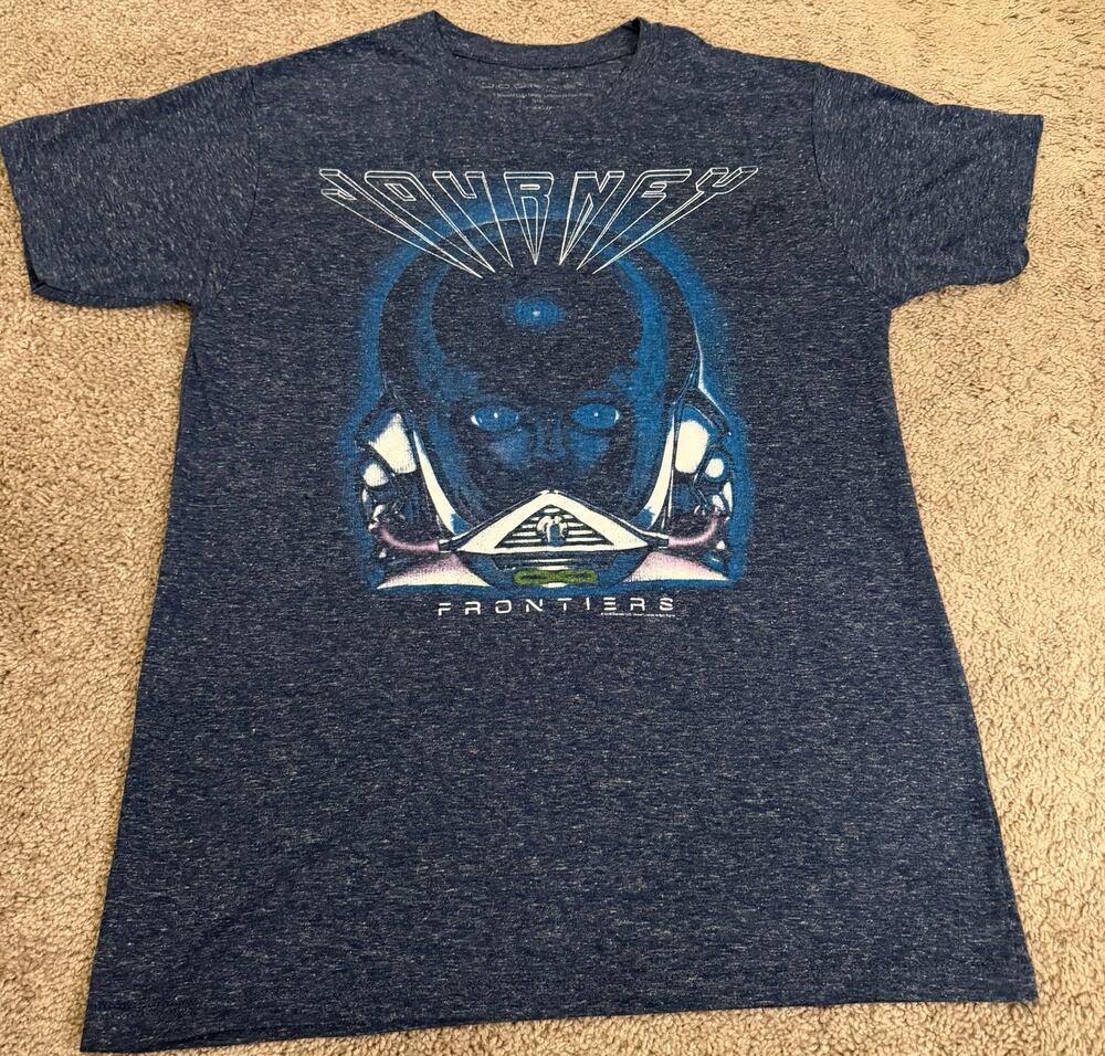 Journey Band Frontiers Heather Blue Men's Medium (38/40) T-shirt Soft